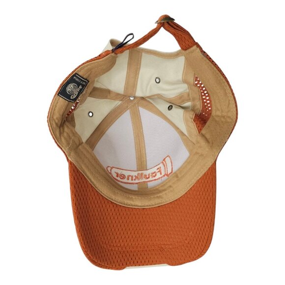 Faulkner Mesh Tuck Strap Cap Embroidered Logo Curved Visor Trucker Baseball Hat - Picture 5 of 13
